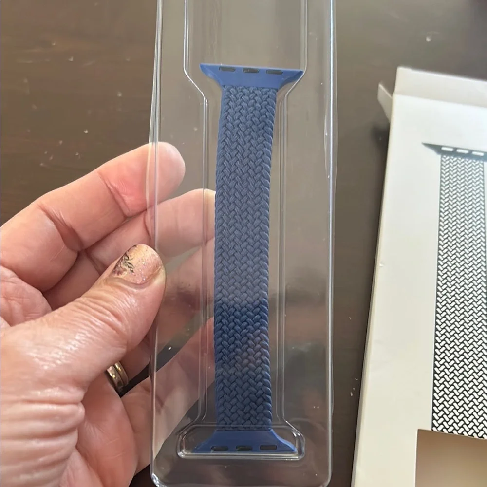 Blue Slim Braided Loop Band